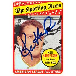 654438 Ken Harrelson Autographed Boston Red Sox 1969 Topps No.417 Sporting News All Stars Baseball Card
