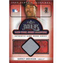 Picture of Autograph Warehouse 654503 Garret Anderson Player Worn Jersey Patch Anaheim Angels 2005 Fleer Classic Clippings No.22 Baseball Card