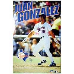Picture of Autograph Warehouse 664623 21 x 35 in. Juan Gonzalez Autographed Hand Signed Texas Rangers Poster