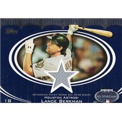 664667 Lance Berkman Player Worn Jersey Patch Houston Astros 2008 Topps All Star No.ASLB Baseball Card