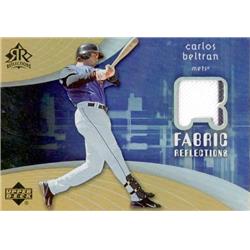 664724 Carlos Beltran Player Worn Jersey Patch New York Mets 2005 Upper Deck Fabric Reflections No.FRCB Baseball Card