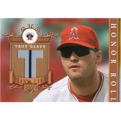 664751 Troy Glaus Player Worn Jersey Patch Anaheim Angels 2003 Upper Deck Honor Roll No.DLTG Pinstripe Baseball Card