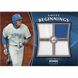 664759 Hee-seop Choi Player Worn Jersey Patch Korea 2006 Upper Deck Sweet Beginnings No.SWHC Baseball Card