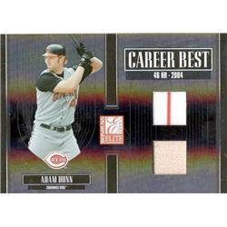 664821 Adam Dunn Player Used Bat & Jersey Patch Cincinnati Reds 2005 Donruss Elite Career Best No.CB1 LE 9-150 Baseball Card