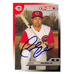 664954 Rich Aurilia Autographed Cincinnati Reds 2005 Topps Total No.573 Baseball Card