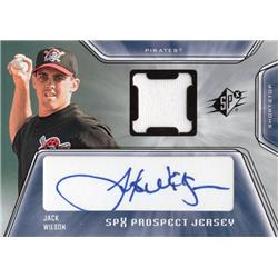 665034 Jack Wilson Autographed Player Worn Jersey Patch Pittsburgh Pirates 2001 Upper Deck Prospect Rookie No.144 Baseball Card