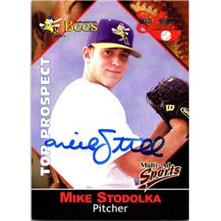 665074 Mike Stodolka Autographed Burlington Bees 2001 Multi-ad Rookie No.MS Baseball Card