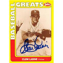 665079 Clem Labine Autographed Los Angeles Dodgers 1990 Swell Legends No.54 Baseball Card