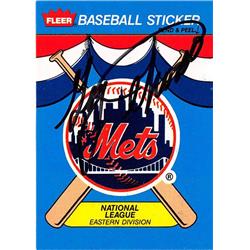 665145 Gary Thorne Autographed New York Mets 1989 Fleer Sticker No.NYMGT Baseball Card