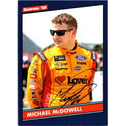 724222 Michael Mcdowell Autographed NASCAR Driver, Auto Racing & SC 2019 Donruss No.1311 Trading Card