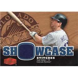 724375 Todd Helton Player Worn Jersey Patch Colorado Rockies 2006 Upper Deck Showcase No.SSTS Baseball Card