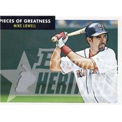 724489 Mike Lowell Player Worn Jersey Patch Boston Red Sox 2007 Bowman Heritage No.PGML Baseball Card