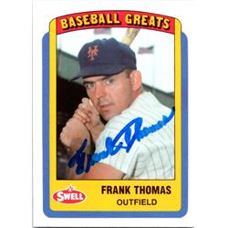 724561 Frank Thomas Autographed New York Mets, SC 1990 Swell Greats No.113 Baseball Card