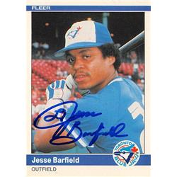 724568 Jesse Barfield Autographed Toronto Blue Jays 1984 Fleer No.147 Baseball Card