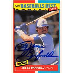 724595 Jesse Barfield Autographed Toronto Blue Jays 1987 Fleer Best No.2 Baseball Card