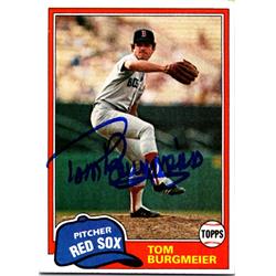 724656 Tom Burgmeier Autographed Boston Red Sox, SC 1981 Topps No.320 Baseball Card
