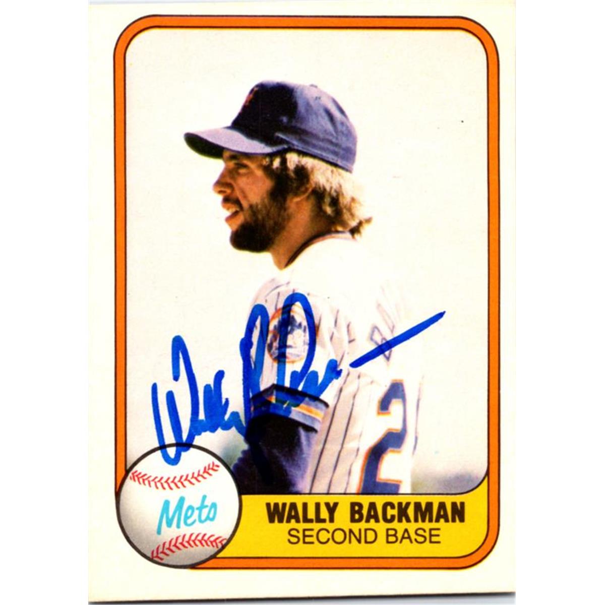 724928 Wally Backman Autographed New York Mets 1981 Fleer No.336 Baseball Card