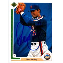 724957 Ron Darling Autographed New York Mets 1991 Upper Deck No.198 Baseball Card