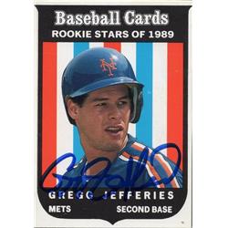 725000 Gregg Jefferies Autographed New York Mets 1989 BBC Magazine Rookie Stars No.10 Baseball Card