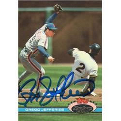 725015 Gregg Jefferies Autographed New York Mets 1991 Topps Stadium Club No.257 Baseball Card