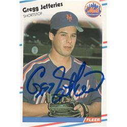 725016 Gregg Jefferies Autographed New York Mets 1988 Fleer No.137 Rookie Baseball Card