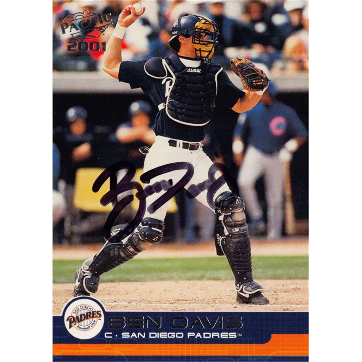 725099 Ben Davis Autographed San Diego Padres 2001 Pacific No.364 Baseball Card