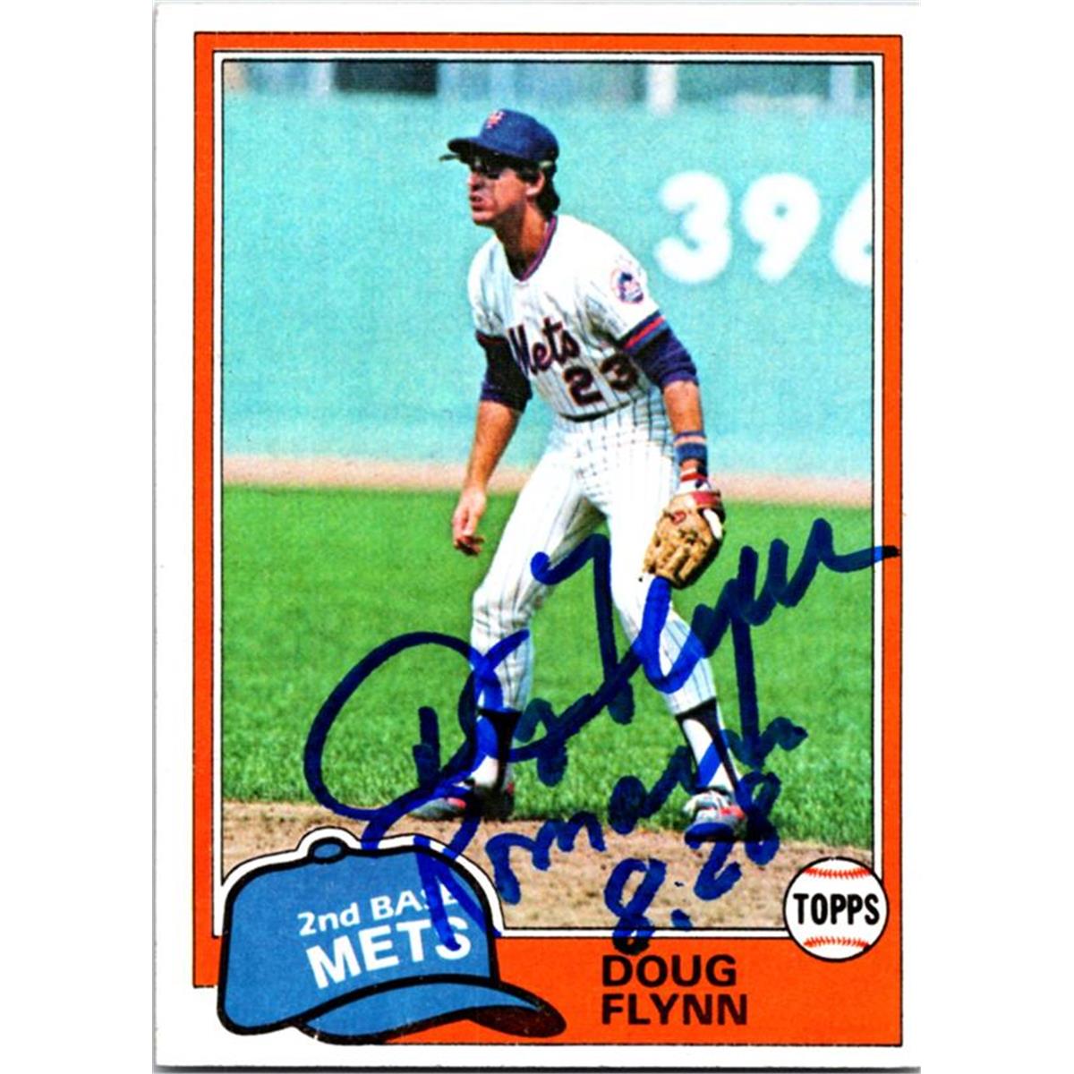 725118 Doug Flynn Autographed New York Mets 1981 Topps No.634 Baseball Card