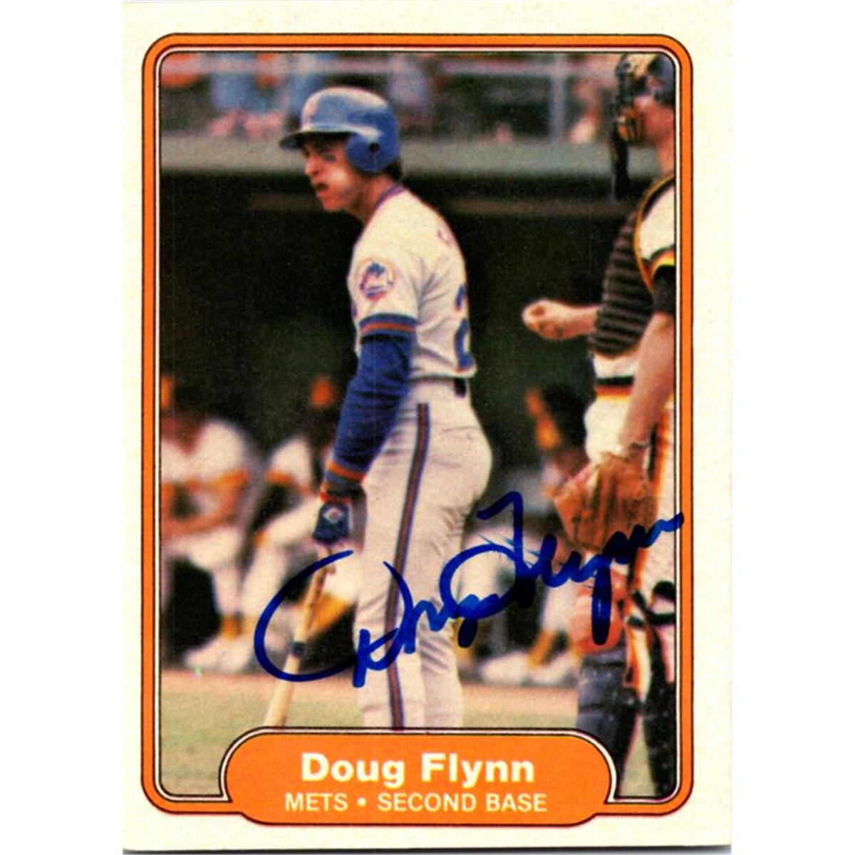 725120 Doug Flynn Autographed New York Mets 1982 Fleer No.525 Baseball Card