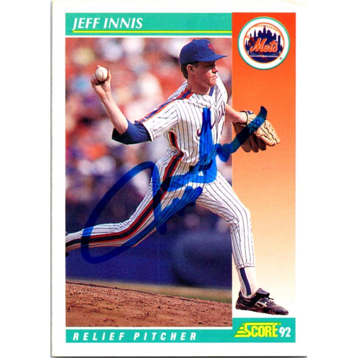 725143 Jeff Innis Autographed New York Mets 1992 Score No.327 Baseball Card