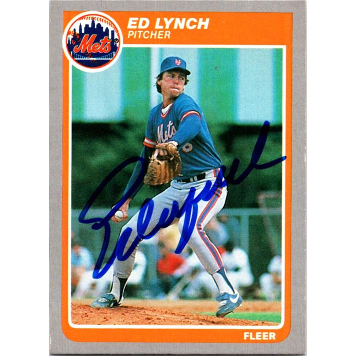 725204 Ed Lynch Autographed New York Mets 1985 Fleer No.87 Baseball Card