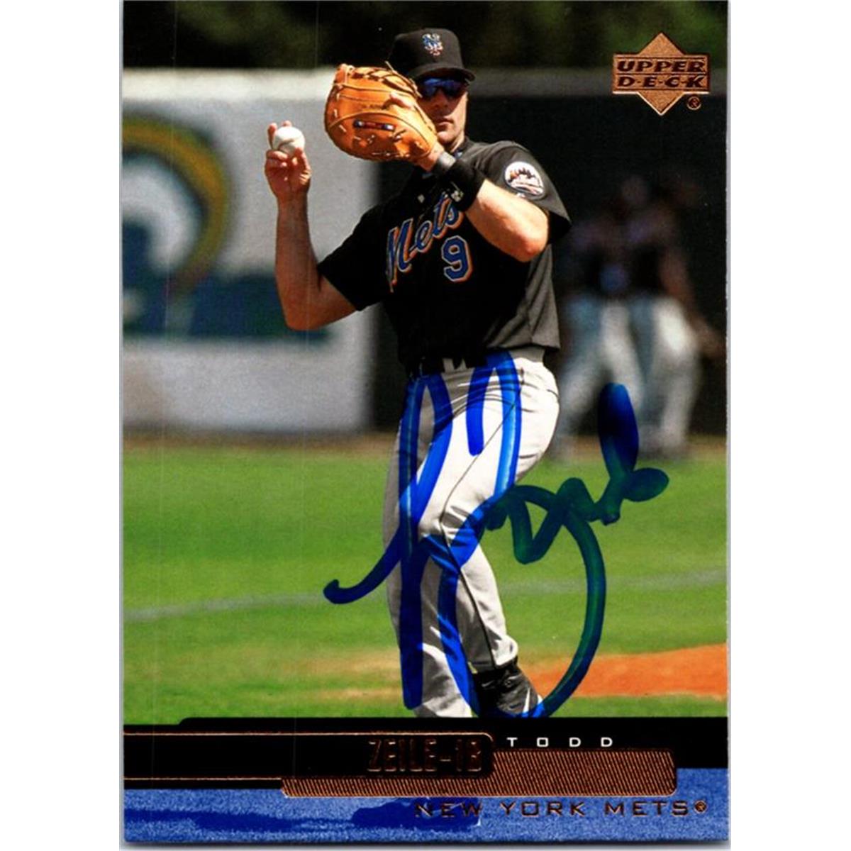 725243 Todd Zeile Autographed New York Mets 2000 Upper Deck No.442 Baseball Card