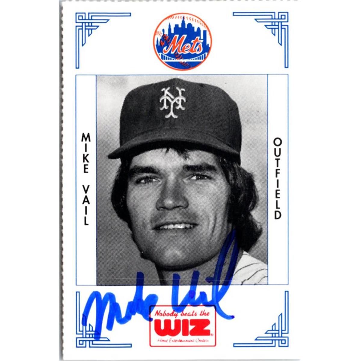 702306 Mike Vail Signed New York Mets 1991 Wiz Mini No.417 Baseball Card