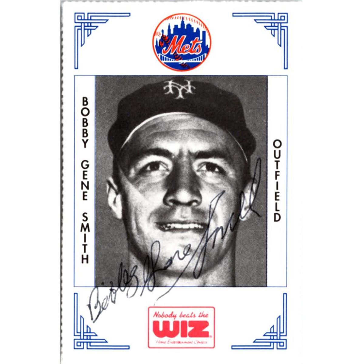 702334 Bobby Gene Smith Signed New York Mets 1991 Wiz Mini No.368 Baseball Card