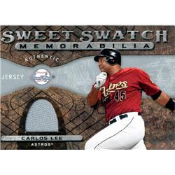702535 Carlos Lee Player Worn Jersey Patch Houston Astros 2009 Upper Deck Sweet Spot No.SSCL Baseball Card