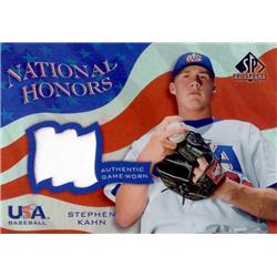 702586 Stephen Kahn Player Worn Jersey Patch Team USA 2004 Upper Deck National Honors Rookie Refractor No.NHSK Baseball Card