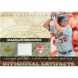 702627 Magglio Ordonez Player Worn Jersey Patch Detroit Tigers 2007 Upper Deck Artifacts No.DAOR Baseball Card