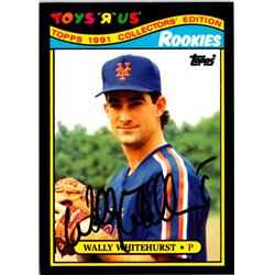 702653 Wally Whitehurst Signed New York Mets 1991 Topps Toys R US Rookies No.32 Baseball Card