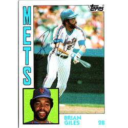 702676 Brian Giles Signed New York Mets 1984 Topps No.676 Ballpoint Baseball Card