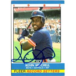702741 Kevin Mitchell Signed New York Mets 1987 Fleer Record Setters No.21 Baseball Card