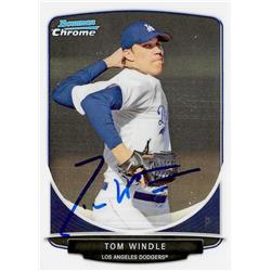 702950 Tom Windle Signed Los Angeles Dodgers, JZ 2014 Bowman Chrome Rookie No.BDPP30 Baseball Card