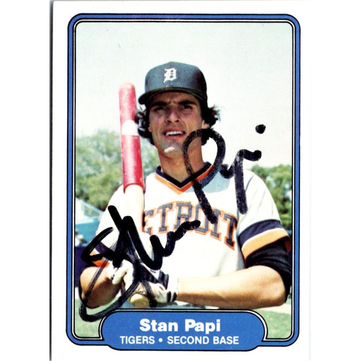 703057 Stan Papi Signed Detroit Tigers, JZ 1982 Fleer No.280 Baseball Card