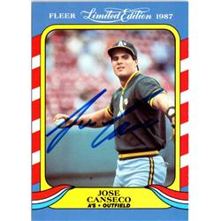 703149 Jose Canseco Signed Oakland Athletics 1987 Fleer Limited Edition No.6 Baseball Card