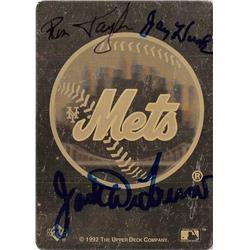 703286 Ron Taylor Jay Hook Jack Dilauro Autographed New York Mets 1991 Upper Deck Foil No.MF69 Baseball Card
