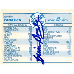 703289 Brian Doyle Autographed New York Yankees 1982 Fleer Sticker Back No.NY1 Baseball Card