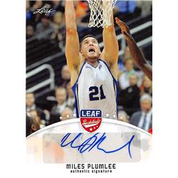 703324 Miles Plumlee Signed Duke Blue Devils 2012 Leaf Rookie No.BAMP1 Basketball Card