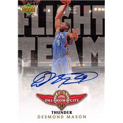 703353 Desmond Mason Signed Oklahoma City Thunder 2009 Upper Deck Lineage Flight Team No.FTDM Basketball Card