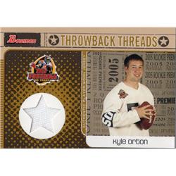 703435 Kyle Orton Player Worn Jersey Patch Chicago Bears 2005 Bowman Throwback Threads No.BRTKO Football Card