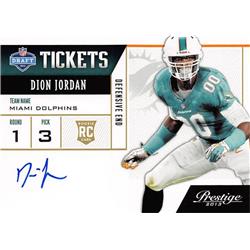 703485 Dion Jordan Signed Miami Dolphins 2013 Panini Prestige Draft Rookie No.40 Football Card
