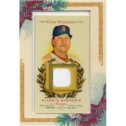703578 Curt Schilling Player Worn Jersey Patch Boston Red Sox 2007 Topps Allen & Ginter No.AGRCMS Baseball Card