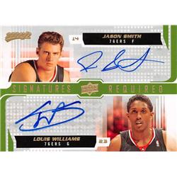 703598 Lou Williams & Jason Smith Autographed Philadelphia 76ers 2008 Upper Deck MVP No.SRJL Basketball Card